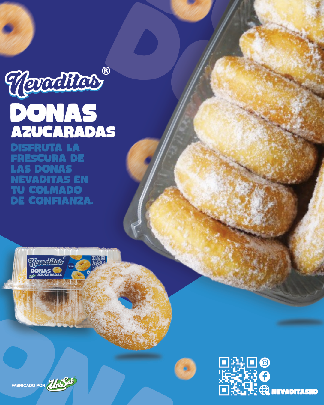 caja de 8 donas nevaditas