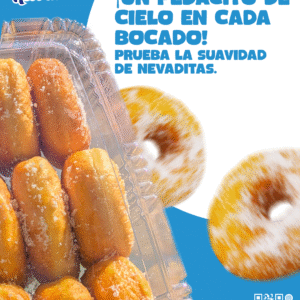 12 donas minis azucaradas nevaditas